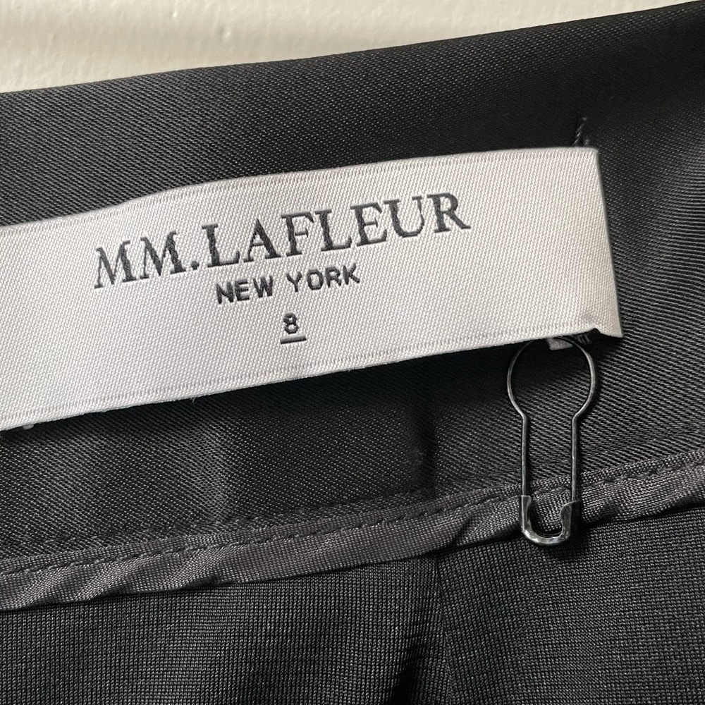 MM. Lafleur Perry Satin Faux Wrap‎ Lined Black Pencil Skirt - Picture 8 of 8